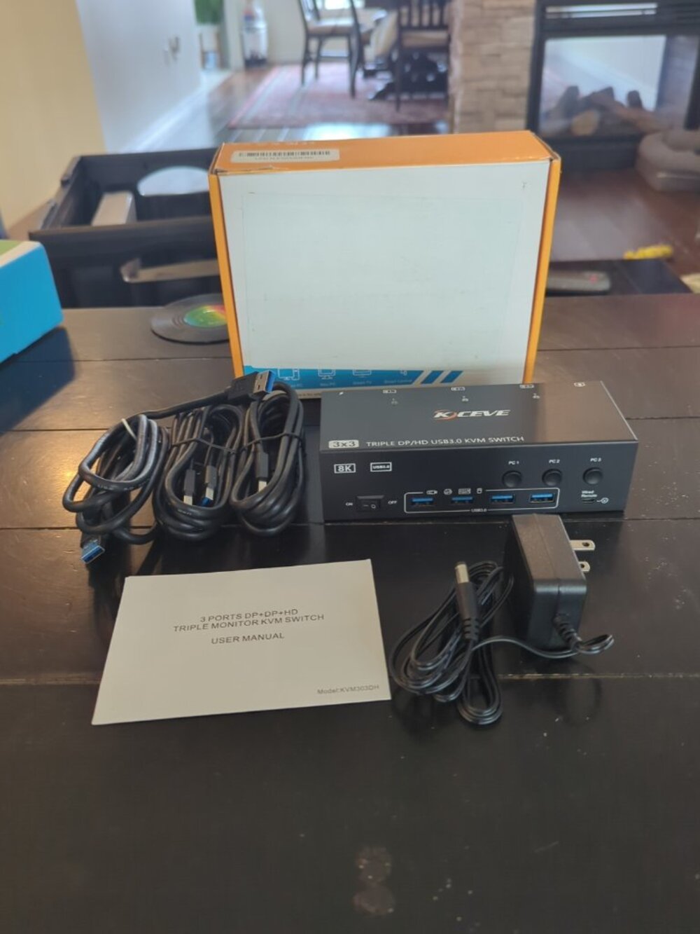 KVM Switch 3 Monitors 3 Computers 8K@60Hz 4k@144Hz HDMI 4 USB 3.0 Ports